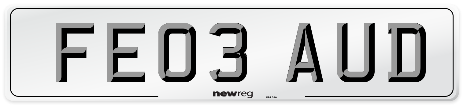 FE03 AUD Number Plate from New Reg